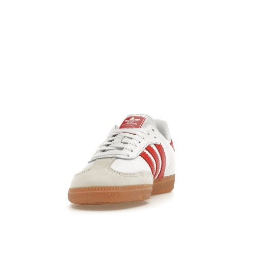 Кроссы adidas Samba OG White Solar Red Gum (W) - женская сетка размеров