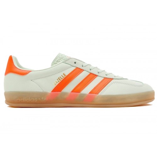 Кроссы adidas Gazelle Indoor Linen Green Solar Orange (W) - женская сетка размеров