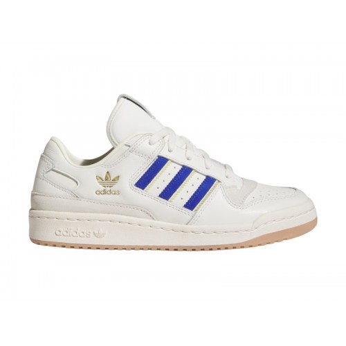 Кроссы adidas Forum Low CL Cloud White Royal Blue Almost Yellow (W) - женская сетка размеров