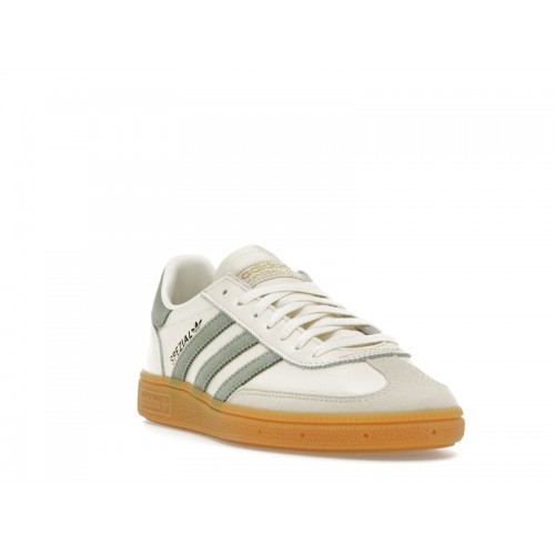 Кроссы adidas Handball Spezial Off White Silver Green - мужская сетка размеров