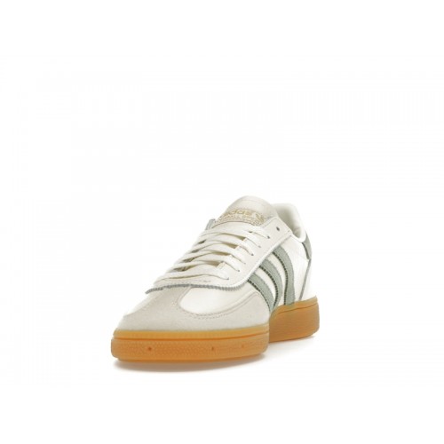 Кроссы adidas Handball Spezial Off White Silver Green - мужская сетка размеров