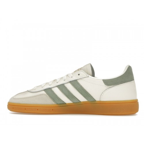 Кроссы adidas Handball Spezial Off White Silver Green - мужская сетка размеров