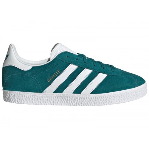 adidas Gazelle Legacy Teal Cloud White Gold Metallic (GS) - подростковая сетка размеров