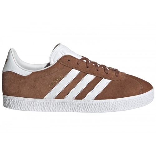 adidas Gazelle Preloved Brown Cloud White Gold Metallic (GS) - подростковая сетка размеров