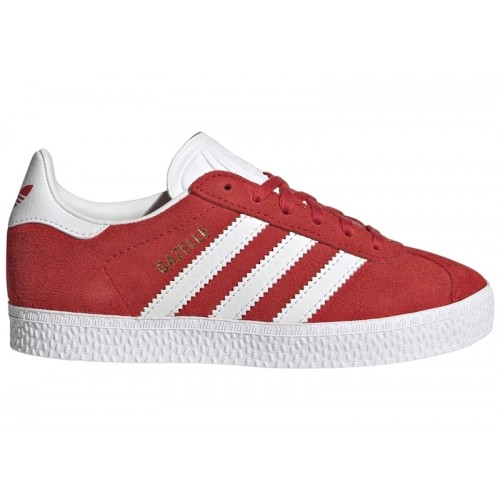 adidas Gazelle Better Scarlet Cloud White Gold Metallic (PS) - детская сетка размеров