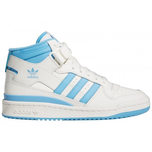 Кроссы adidas Forum Mid Cloud White Semi Blue Burst (W) - женская сетка размеров