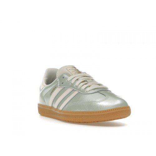 Кроссы adidas Samba OG Linen Green Metallic (W) - женская сетка размеров
