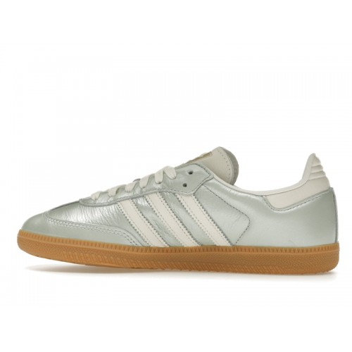 Кроссы adidas Samba OG Linen Green Metallic (W) - женская сетка размеров