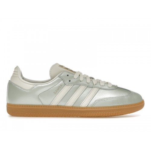 Кроссы adidas Samba OG Linen Green Metallic (W) - женская сетка размеров