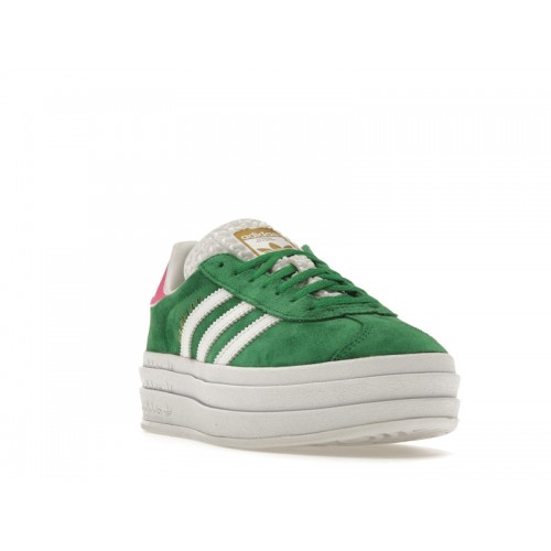 Кроссы adidas Gazelle Bold Green Lucid Pink (W) - женская сетка размеров