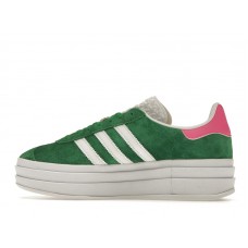 Женские кроссовки adidas Gazelle Bold Green Lucid Pink (W)