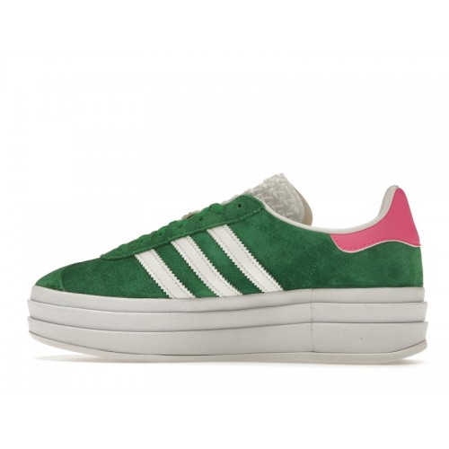 Кроссы adidas Gazelle Bold Green Lucid Pink (W) - женская сетка размеров