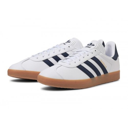 Кроссы adidas Gazelle Footwear White Navy Gum - мужская сетка размеров