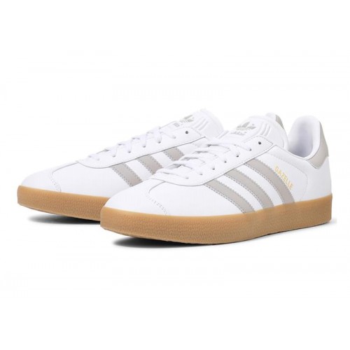 Кроссы adidas Gazelle White Grey Gum - мужская сетка размеров