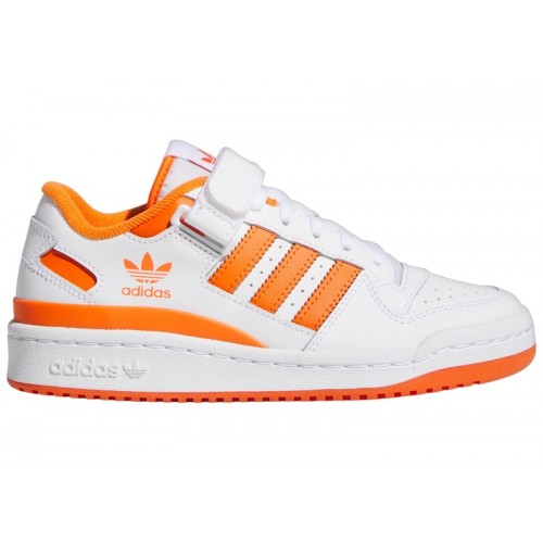 Кроссы adidas Forum Low Cloud White Orange (GS) - подростковая сетка размеров