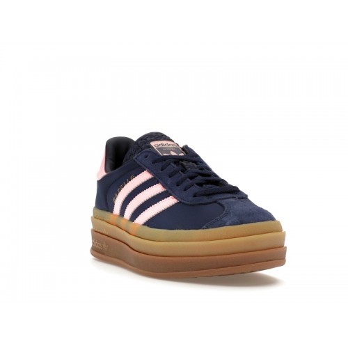 Кроссы adidas Gazelle Bold Dark Blue Pink Spark (W) - женская сетка размеров