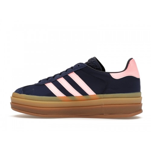 Кроссы adidas Gazelle Bold Dark Blue Pink Spark (W) - женская сетка размеров