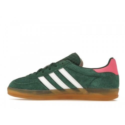 Кроссы adidas Gazelle Indoor Collegiate Green Lucid Pink (W) - женская сетка размеров