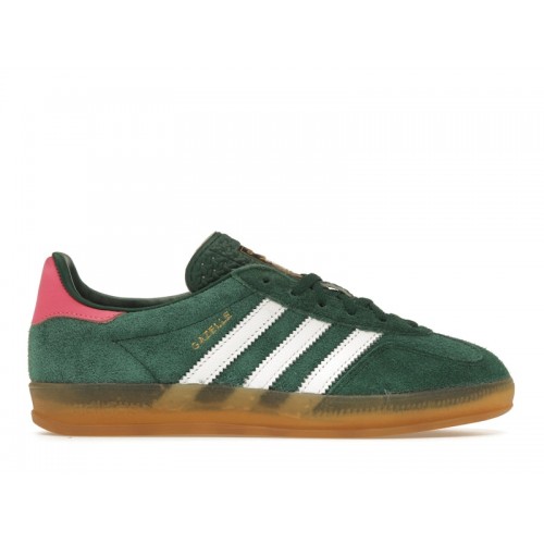 Кроссы adidas Gazelle Indoor Collegiate Green Lucid Pink (W) - женская сетка размеров