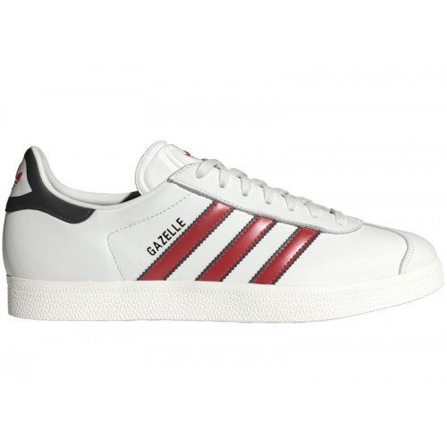 Кроссы adidas Gazelle White Scarlet Black - мужская сетка размеров