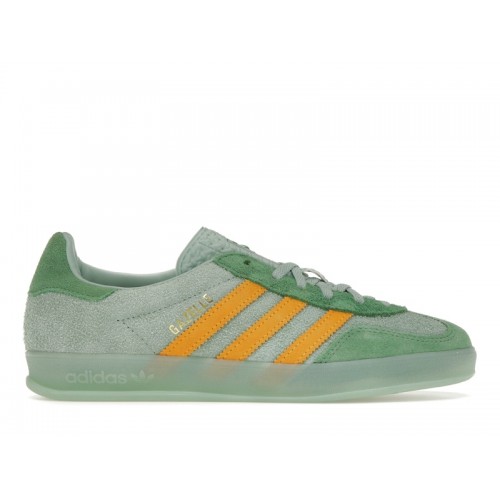 Кроссы adidas Gazelle Indoor Hazy Green Crew Yellow (W) - женская сетка размеров