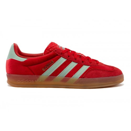 Кроссы adidas Gazelle Indoor Better Scarlet Hazy Green (W) - женская сетка размеров