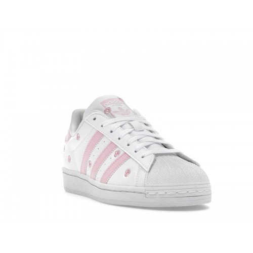 adidas Superstar Cloud White Clear Pink (GS) - подростковая сетка размеров