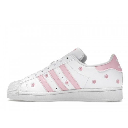 adidas Superstar Cloud White Clear Pink (GS) - подростковая сетка размеров