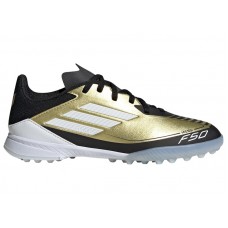 Подростковые adidas F50 League Turf Messi Gold Metallic Cloud White Core Black (GS)