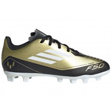 Подростковые adidas F50 Club Flexible Ground Messi Gold Metallic Cloud White Core Black (GS)