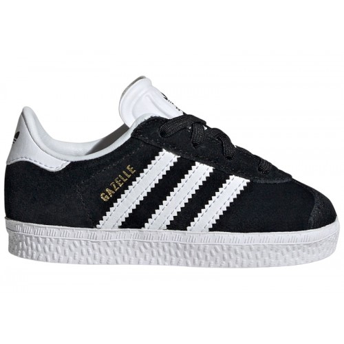 Кроссы adidas Gazelle Comfort Closure Core Black Cloud White (TD) - детская сетка размеров