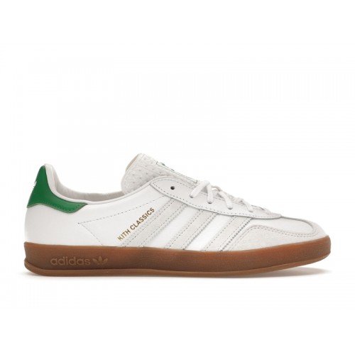 Кроссы adidas Gazelle Indoor Kith Classics White Green - мужская сетка размеров