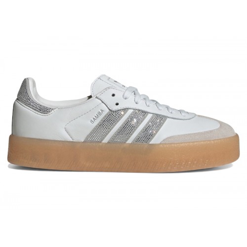 adidas Sambae Rhinestone Crystal White Silver (W) - женская сетка размеров
