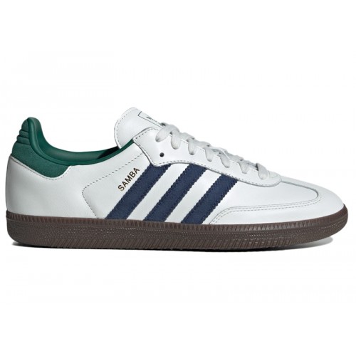 Кроссы adidas Samba OG Black White Collegiate Green - мужская сетка размеров