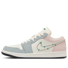 Jordan 1 Low Soft Pearl Gem Studded Swoosh