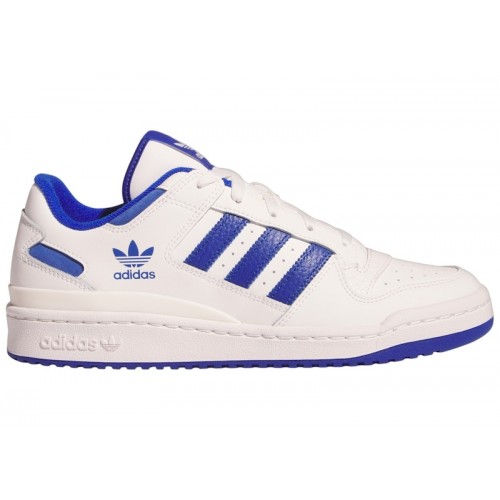 Кроссы adidas Forum Low CL Core White Royal Blue - мужская сетка размеров