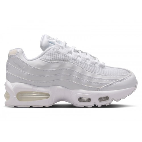 Nike Air Max 95 White Pure Platinum (GS) - подростковая сетка размеров