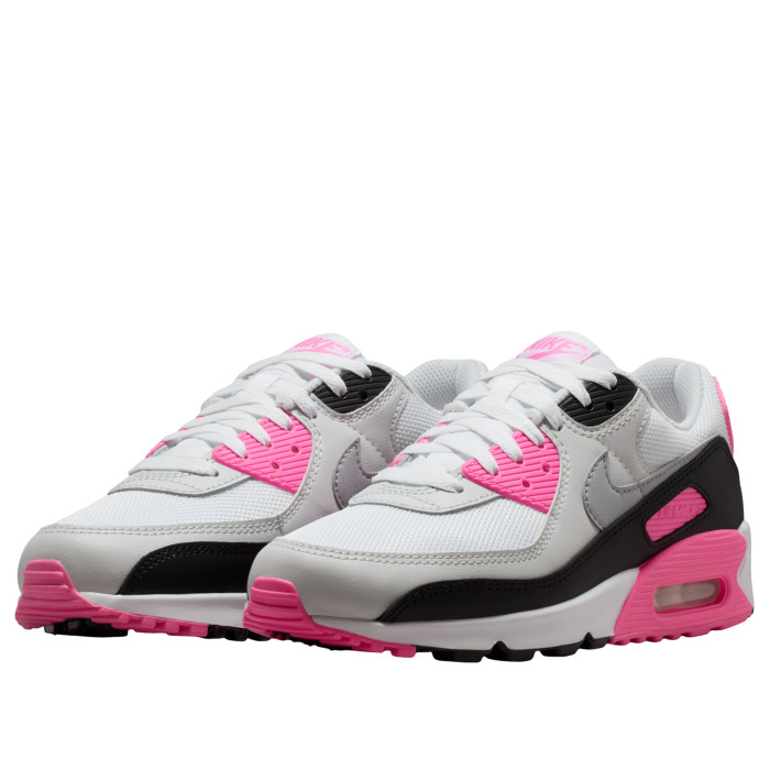 Nike Wmns Air Max 90 White Pink Glow Black - женская сетка размеров Nike Wmns Air Max 90 White Pink Glow Black - женская сетка размеров