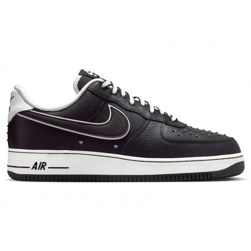 Nike Air Force 1 Low 07 Premium Black White Metallic Dark Grey - мужская сетка размеров