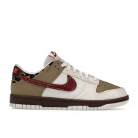 Женские Nike Dunk Low Retro Khaki Team Red Pearl White (W)
