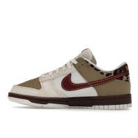 Женские Nike Dunk Low Retro Khaki Team Red Pearl White (W)