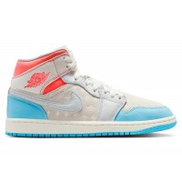 Женские Jordan 1 Mid Sail Hot Lava Blue Chill (W)