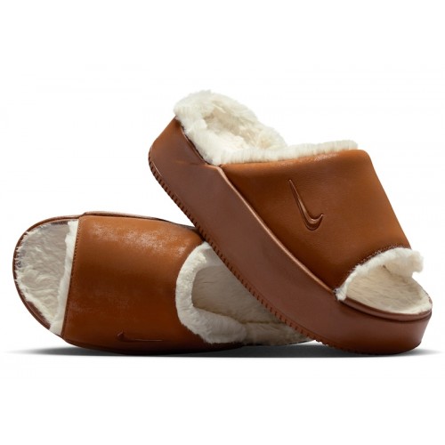 Nike Calm Elevation Fur Slide Light British Tan Coconut Milk (W) - женская сетка размеров