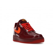 Nike Air Force 1 Low Patent Leather Dark Team Red Safety Orange