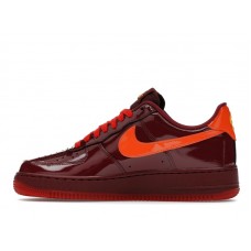 Nike Air Force 1 Low Patent Leather Dark Team Red Safety Orange