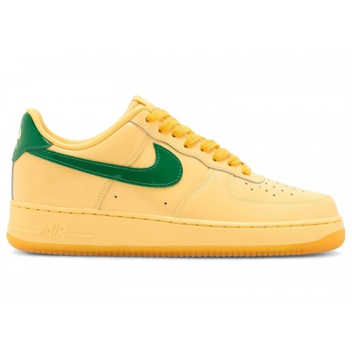 Nike Air Force 1 Low Patent Leather Topaz Gold Pine Green - мужская сетка размеров