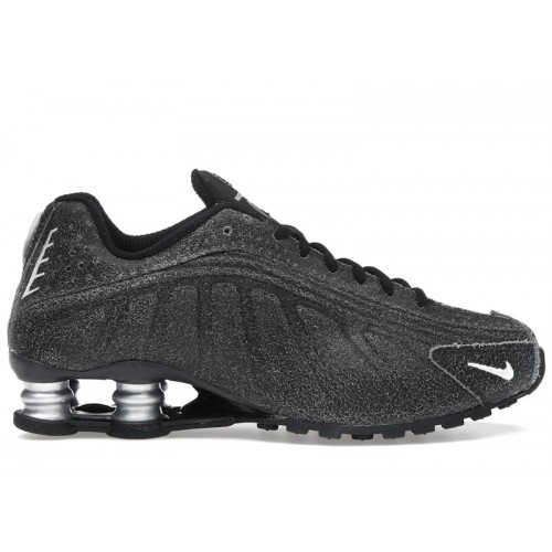 Nike Shox R4 Black Distressed Leather - мужская сетка размеров