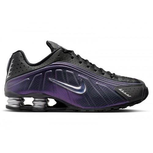 Nike Shox R4 Black Metallic Silver Purple Dynasty - мужская сетка размеров