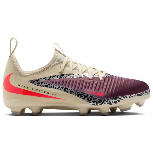 Nike United Jr. Phantom 6 Low Academy MG GS Burgundy Crush - подростковая сетка размеров