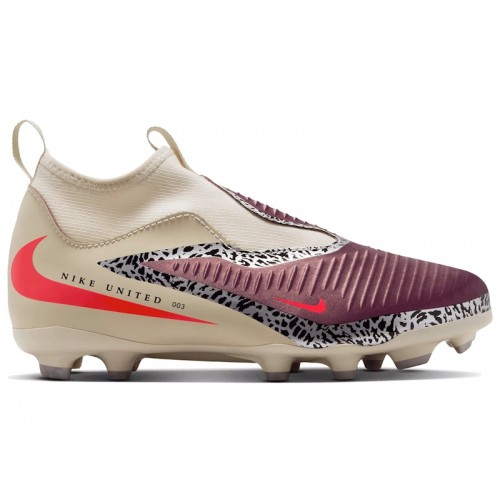 Nike United Jr. Phantom 6 High Academy MG GS Burgundy Crush - подростковая сетка размеров